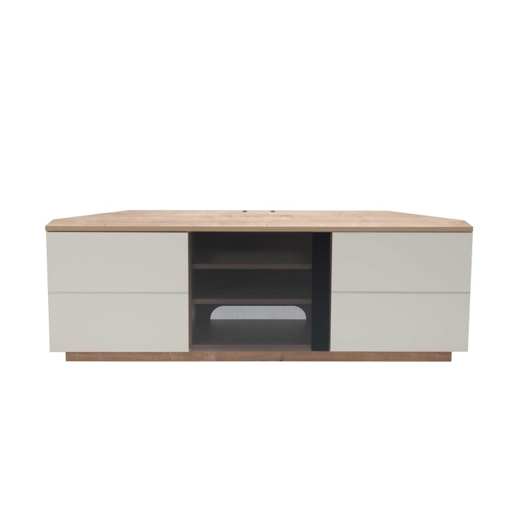 UK-CF New Milan TV Cabinet for up to 65" TVs - Oak/Cream