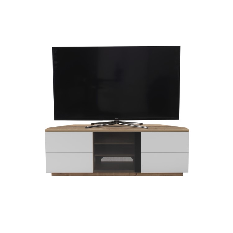 UK-CF New Milan TV Cabinet for up to 65" TVs - Oak/White 