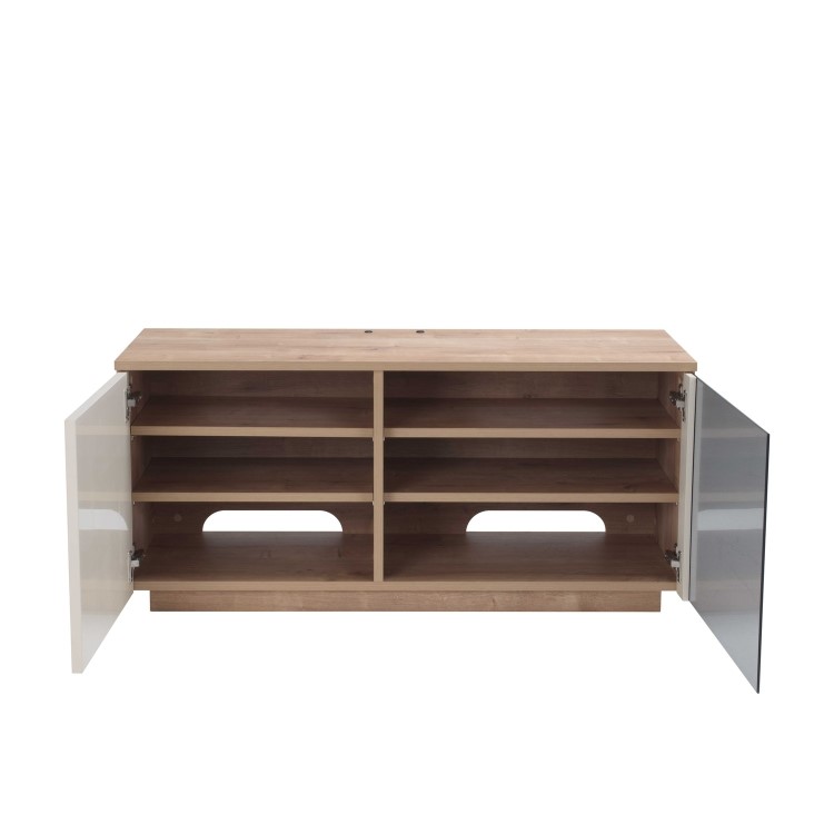 UK-CF New Paris TV Cabinet for up to 55" TVs - Oak/Cream