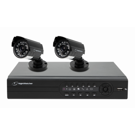 NightWatcher NW4D1-520-2B 4 Channel 500GB Plug and Play CCTV System Kit ...