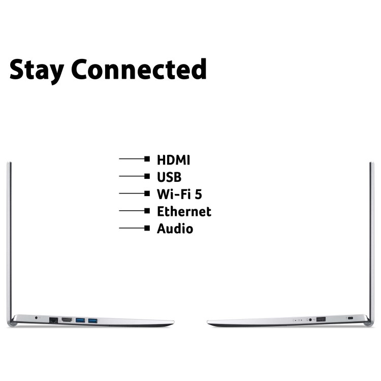 Acer Aspire 3 Core i3-1115G4 4GB 256GB SSD 17.3 Inch Windows 11 Laptop - Silver 