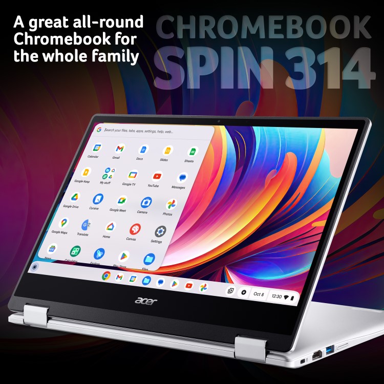Refurbished Acer Spin 314 Intel Celeron 4GB 128GB RAM eMMC 14 Inch Convertible Chromebook