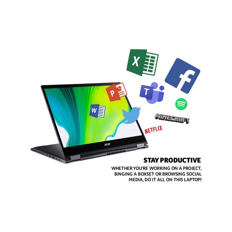 Acer Spin 5 SP513-54N Core i7-1065G7 8GB 512GB SSD 13.5 Inch Touchscreen Windows 10 2-in-1 Convertible Laptop 