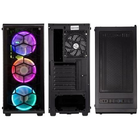 Kolink Observatory Mid Tower RGB Gaming Case - Black Tempered Glass