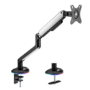GRADE A1 - electriQ Gaming Single Monitor Arm with RGB Lighting