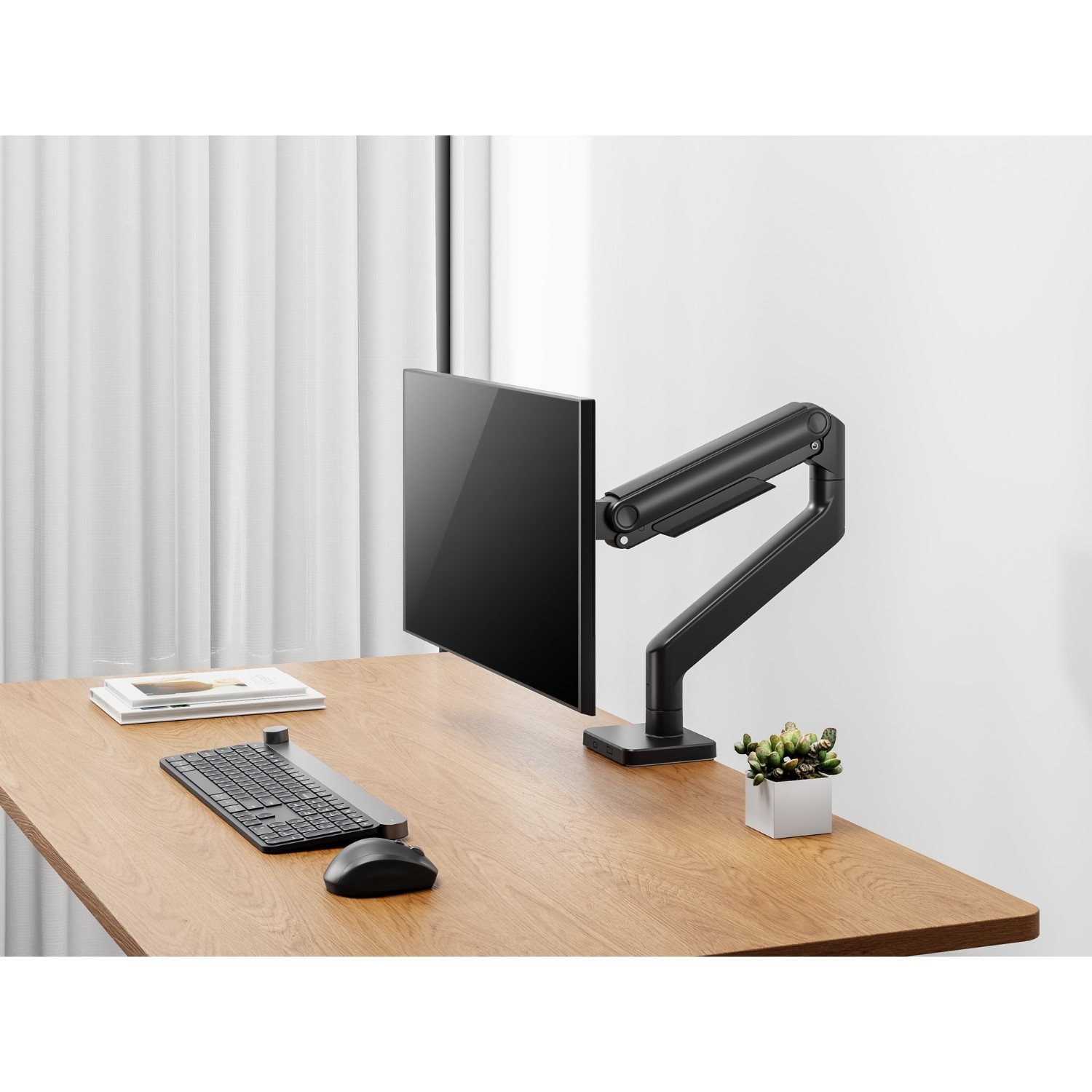 electriQ Premium Spring Assisted Single Monitor Arm - Laptops Direct