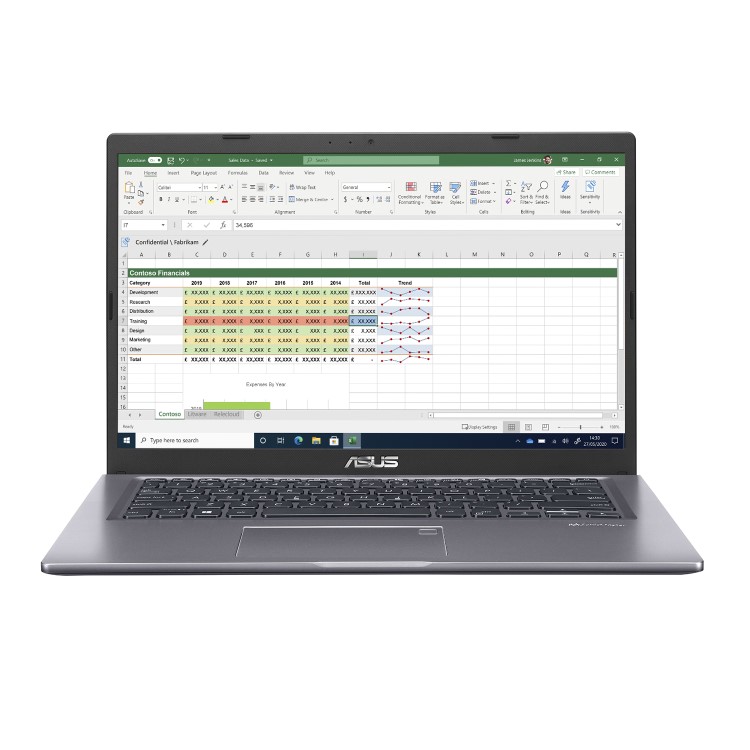 Refurbished ASUS P1411CJA Core i5 10th gen 8GB 256GB 14 Inch Windows 11 Professional Laptop