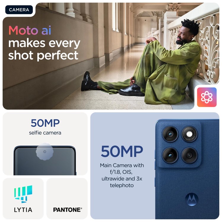 Motorola Edge 60 Pantone Gibraltar Sea 6.67" 512GB 5G Unlocked & SIM Free Smartphone