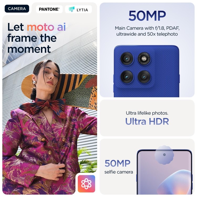 Motorola Edge 60 Pro Pantone Dazzling Blue 6.67" 512GB 5G Unlocked & SIM Free Smartphone