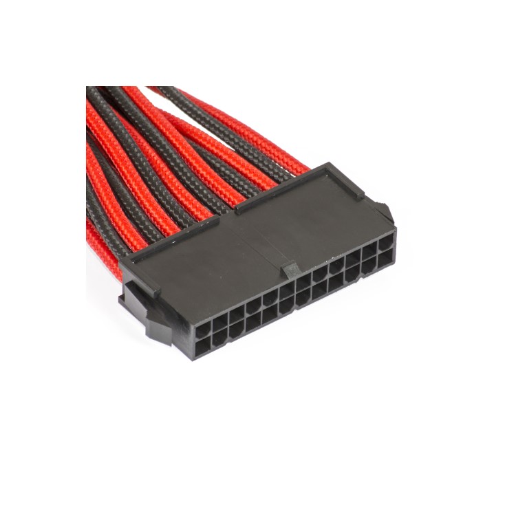 Phanteks 24-Pin ATX Cable Extension 50cm - Sleeved Black & Red
