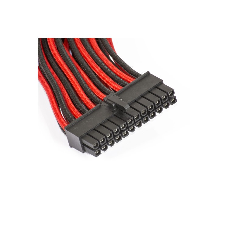 Phanteks 24-Pin ATX Cable Extension 50cm - Sleeved Black & Red