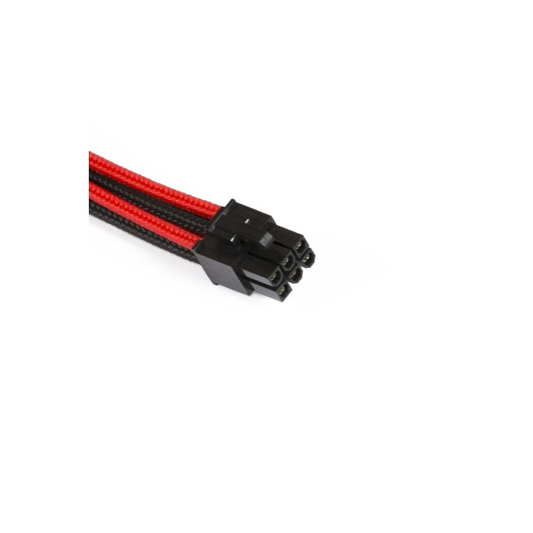 Phanteks 6-Pin PCIe Cable Extension 50cm - Sleeved Black & Red