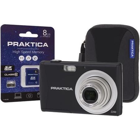Praktica Luxmedia Z250 Compact Digital Camera + 8GB SD Card + Camera Case