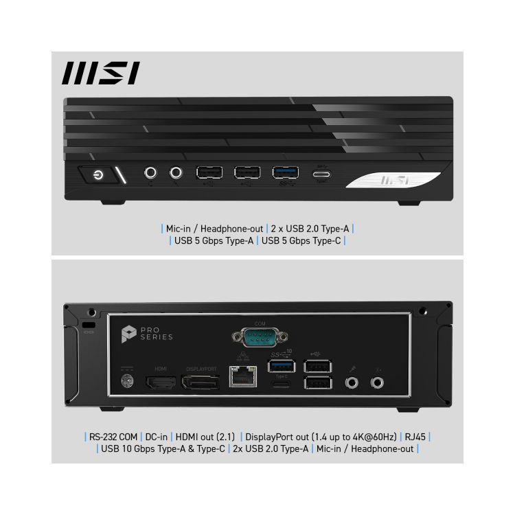 MSI PRO DP21 14M SFF Intel Core i5 14400 Mini Barebone PC