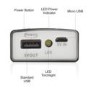 Dual USB 5200mAh Portable Power Bank In Silver For iphone & Android Phones & Dash Cams