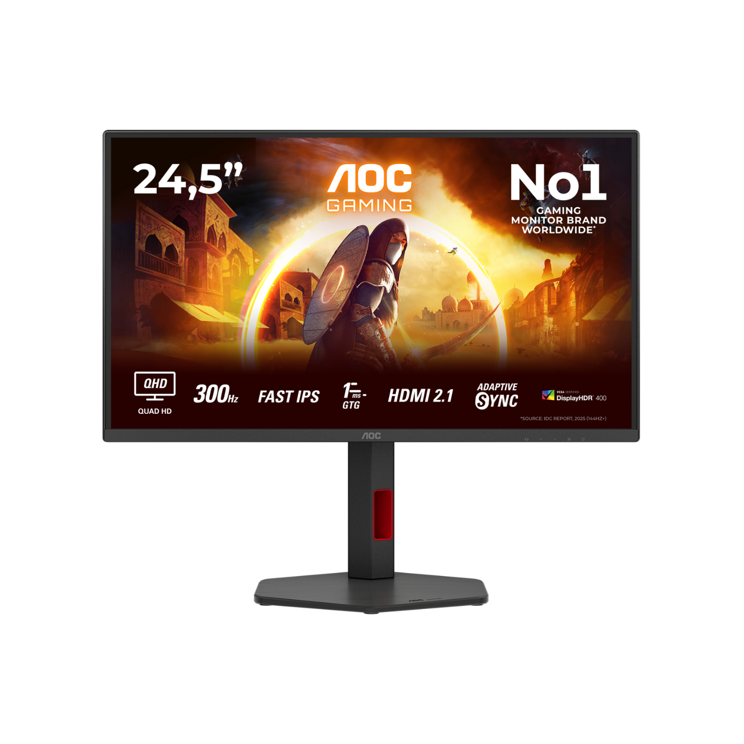 AOC G4 Q25g4sr 25 Fast Ips Qhd 300Hz 0.3Ms Gaming Monitor Black, Red, Laptops Direct - Q25G4SR