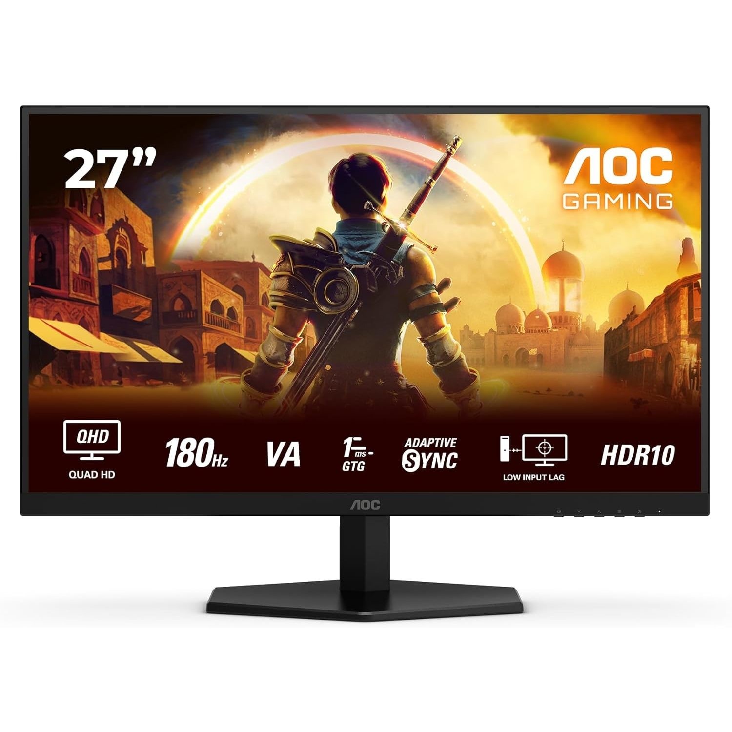 Laptops Direct - AOC Agon Q27g42xne 27 Va Qhd 180Hz 0.5Ms Gaming Monitor Black - Q27G42XNE