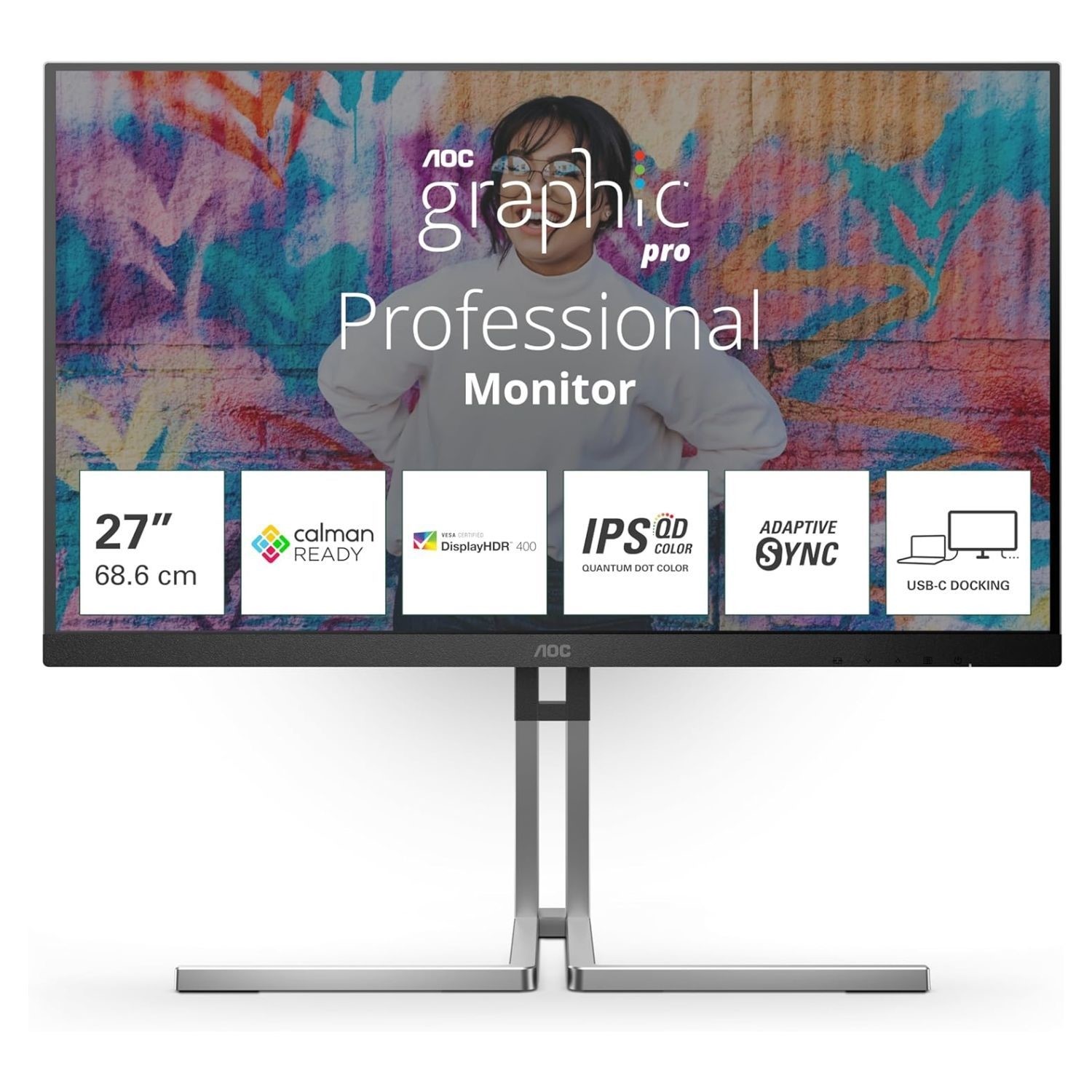 AOC Graphic Pro Q27U3CV 27 IPS 75Hz 4ms Height Adjustable Monitor