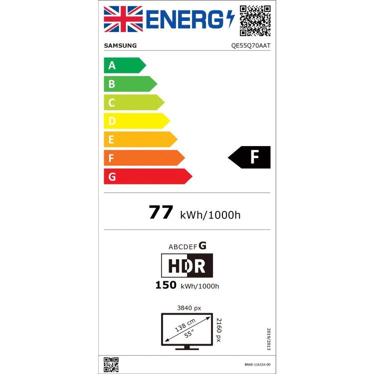Samsung Q70A 55 Inch QLED 4K Quantum HDR Smart TV