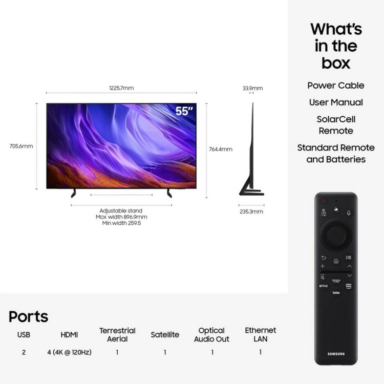 Samsung QE55S85HAEXXU 55 Inch 4K OLED Smart TV with Vision AI