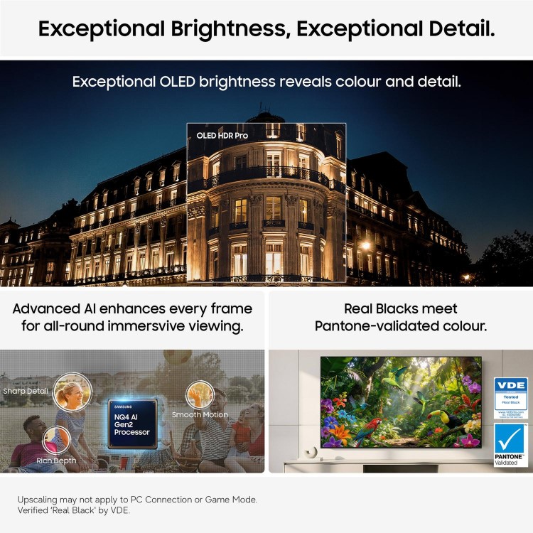 Samsung QE65S95HFTXXU 65" OLED 4K Smart TV – Samsung S95H Ultra HD HDR TV with OLED HDR Pro Dolby Atmos AI Upscaling & 165Hz Gaming