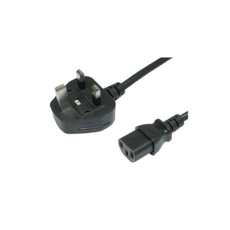OEM 3 Meter UK Plug To C13 Mains Lead Cable Black