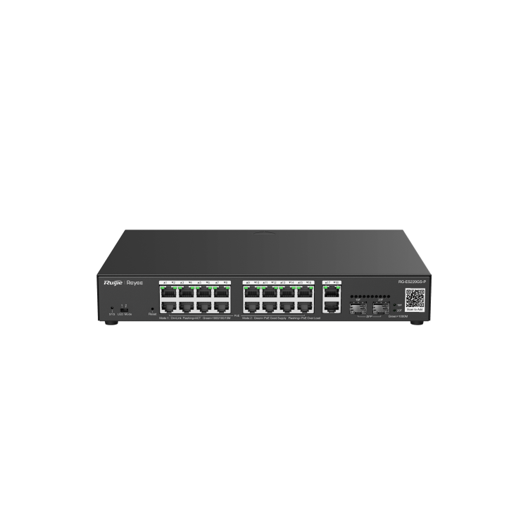 Ruijie Reyee RG-ES220GS-P 20-Port Gigabit Ethernet PoE+ Rack-Mountable Smart Managed Switch