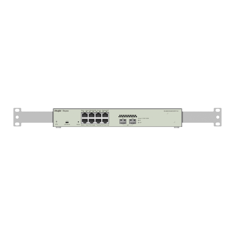 Ruijie Reyee RG-NBS3100-8GT2SFP-P-V2 8-Port Gigabit Ethernet PoE+ Rack-Mountable Smart Managed Switch