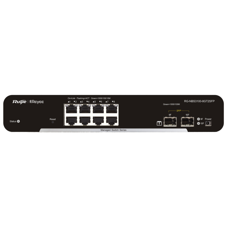 Ruijie Reyee RG-NBS3100-8GT2SFP 8-Port Gigabit Ethernet Non-PoE Wall-Mountable Smart Managed Switch
