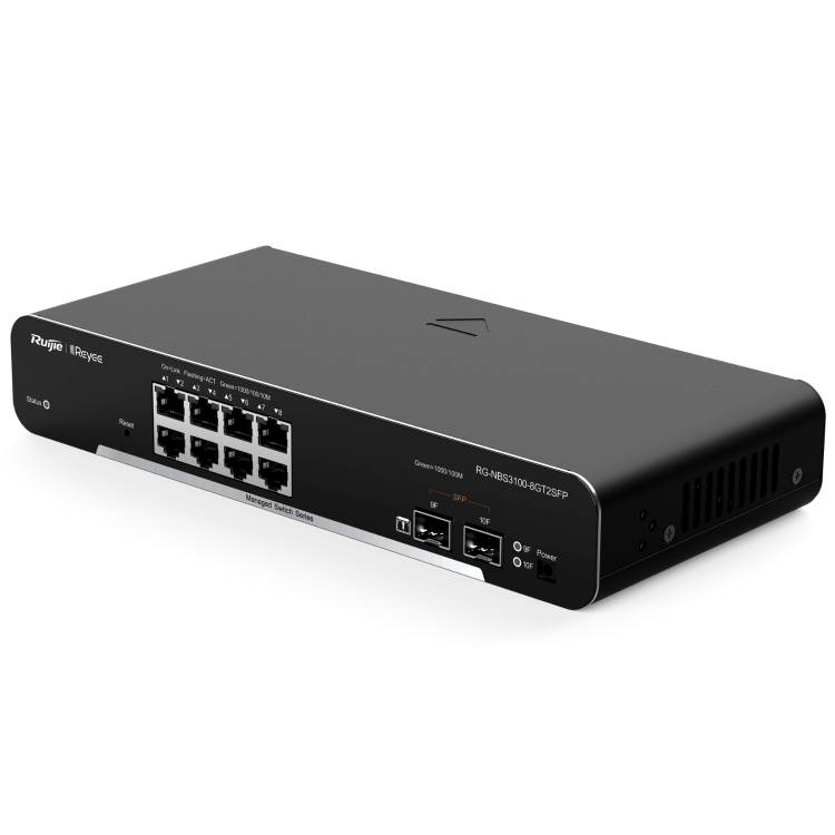 Ruijie Reyee RG-NBS3100-8GT2SFP 8-Port Gigabit Ethernet Non-PoE Wall-Mountable Smart Managed Switch