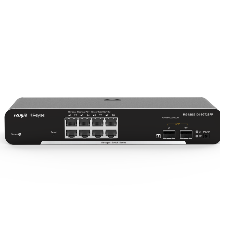 Ruijie Reyee RG-NBS3100-8GT2SFP 8-Port Gigabit Ethernet Non-PoE Wall-Mountable Smart Managed Switch