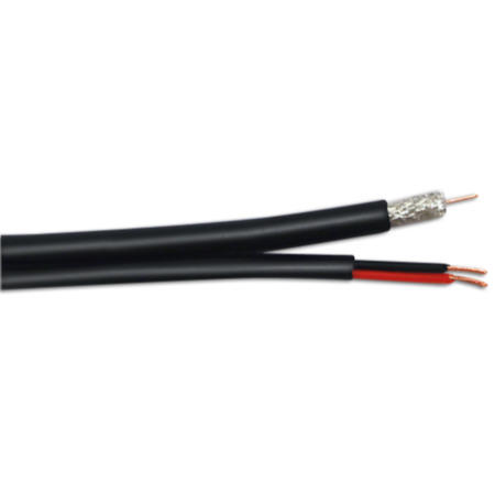 250m RG59 Coaxial CCTV Cable + 2 Core Power Shotgun Black