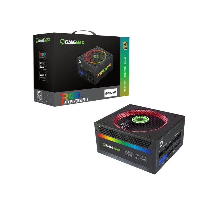 Game Max 850W Modular RGB Gold 80 Plus 14cm RGB Fan & Illuminated Logo
