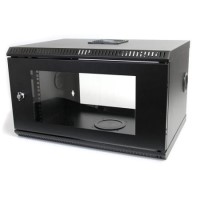6U 19in Wall Mount Server Rack Cabinet w/ Vented Glass Door