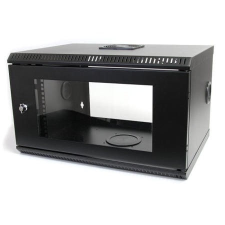 6U 19in Wall Mount Server Rack Cabinet w/ Vented Glass Door
