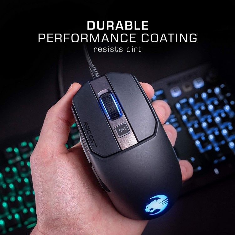 Roccat Kain 120 AIMO 1600 DPI Titan Click Technology Wired Gaming Mouse in Black