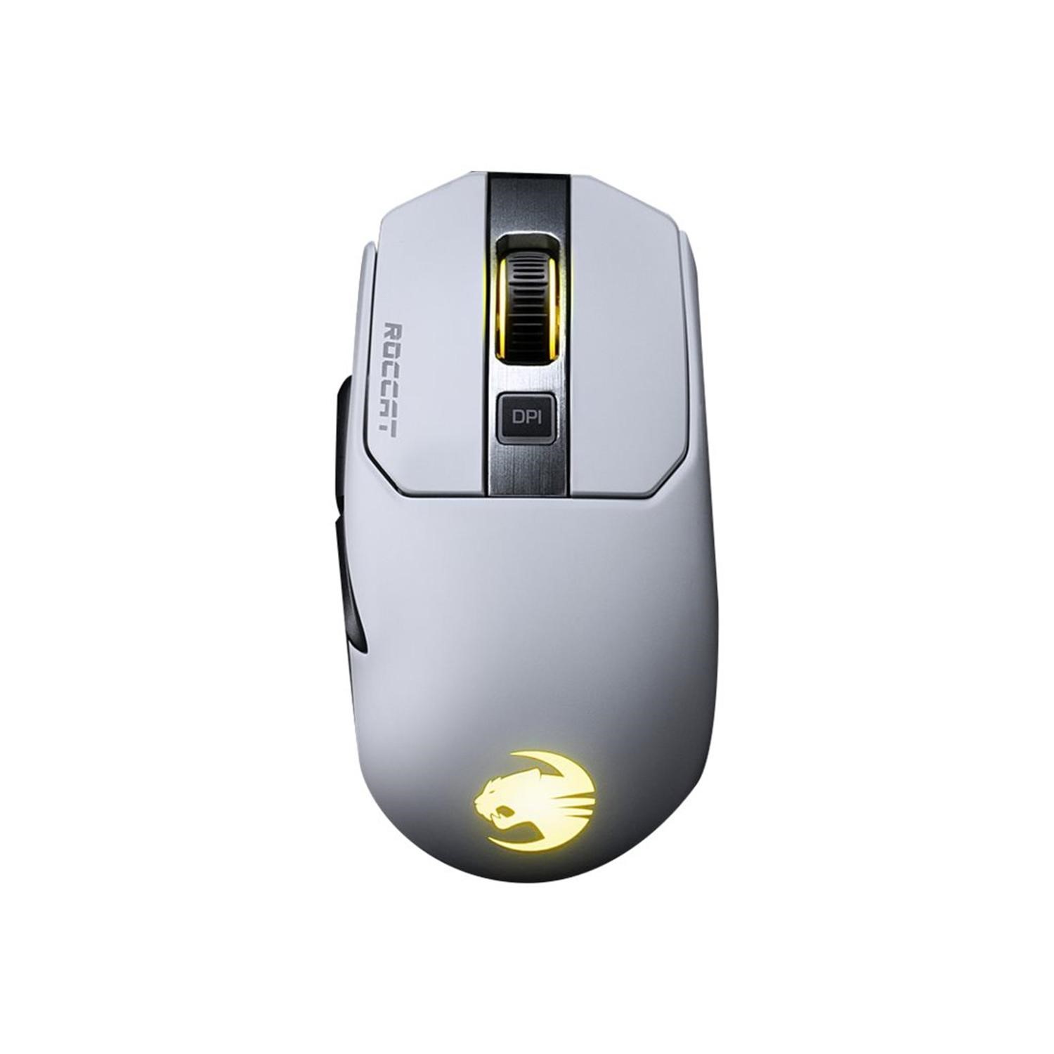 Roccat Kain 0 Aimo 1600 Dpi Titan Click Technology Wireless Gaming Mouse In White Laptops Direct