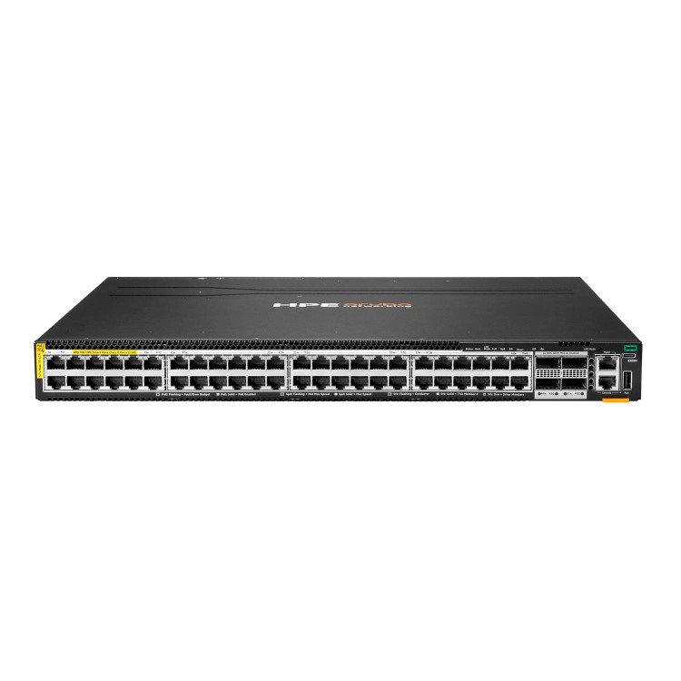 HPE Aruba Networking CX 6300M 48p HPE Smart Rate 10 Class 8 PoE and 4p 100G MACsec Switch