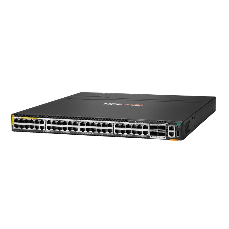 HPE Aruba Networking CX 6300M 48p HPE Smart Rate 10 Class 8 PoE and 4p 100G MACsec Switch