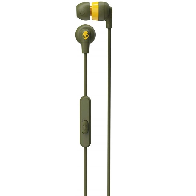 Skullcandy Ink'd - Wired In-Ear Earphones w/Mic - Moss/Olive/Yellow