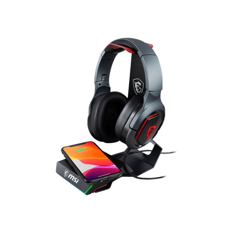 MSI Immerse HS01 Combo Gaming Headset Stand with Wireless Charger
