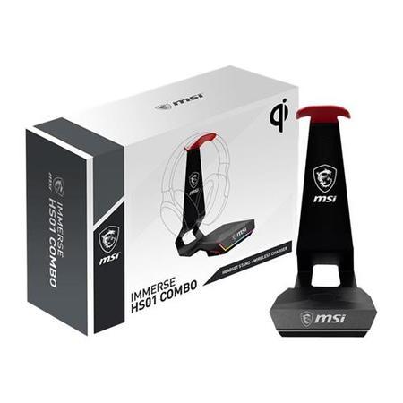 MSI Immerse HS01 Combo Gaming Headset Stand with Wireless Charger