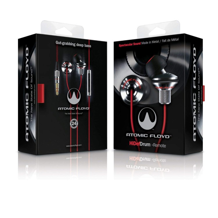 Atomic Floyd HiDefDrum and Remote Stereo Headset with Red Cable