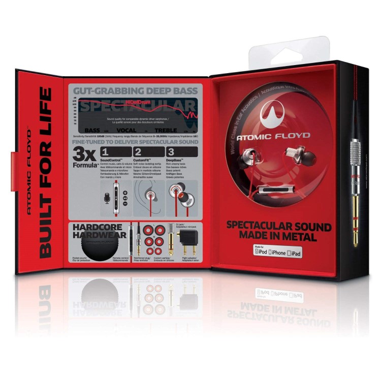 Atomic Floyd HiDefDrum and Remote Stereo Headset with Red Cable
