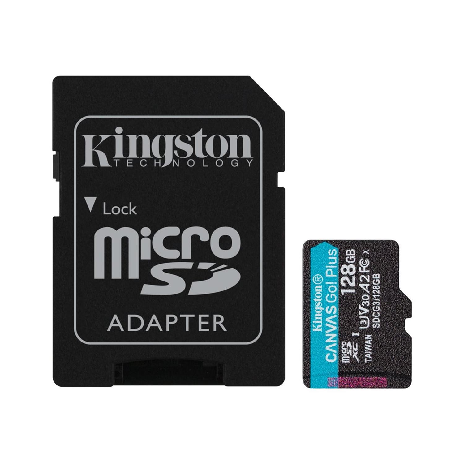 Kingston Canvas Go! Plus 128GB Flash Memory Card + microSDXC to SD Adapter Included