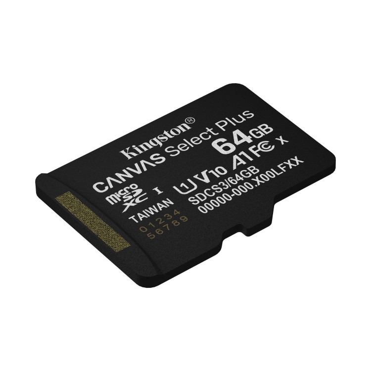 Kingston Canvas Select Plus 64GB microSDXC UHS-I Memory Card + microSD to SD adapter
