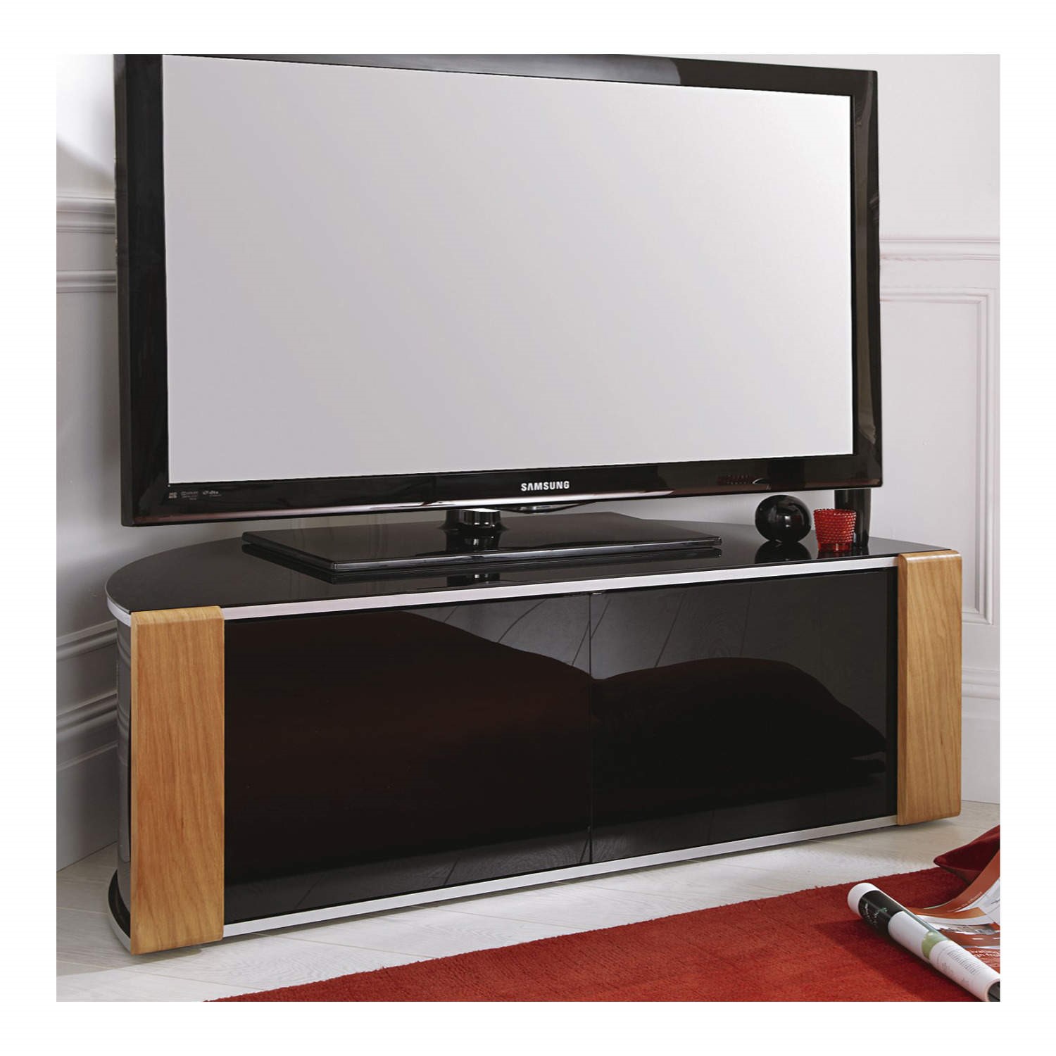 Mda Designs Sirius 1200 Tv Cabinet In Oak Up To 55 Inch Laptops