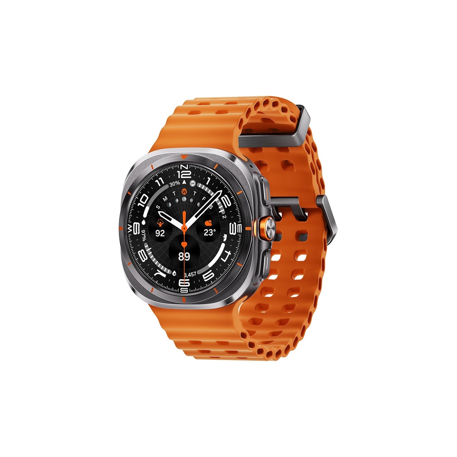 Samsung Galaxy Watch Ultra 2025 47Mm Titanium 4G Smartwatch With Marine Band - Uk Stock Grey/Orange, Laptops Direct - SM-L705FZA2EUA