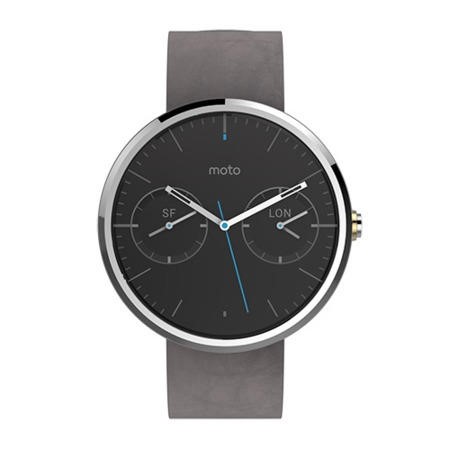 Motorola Moto360 Chrome Grey Leather Laptops Direct
