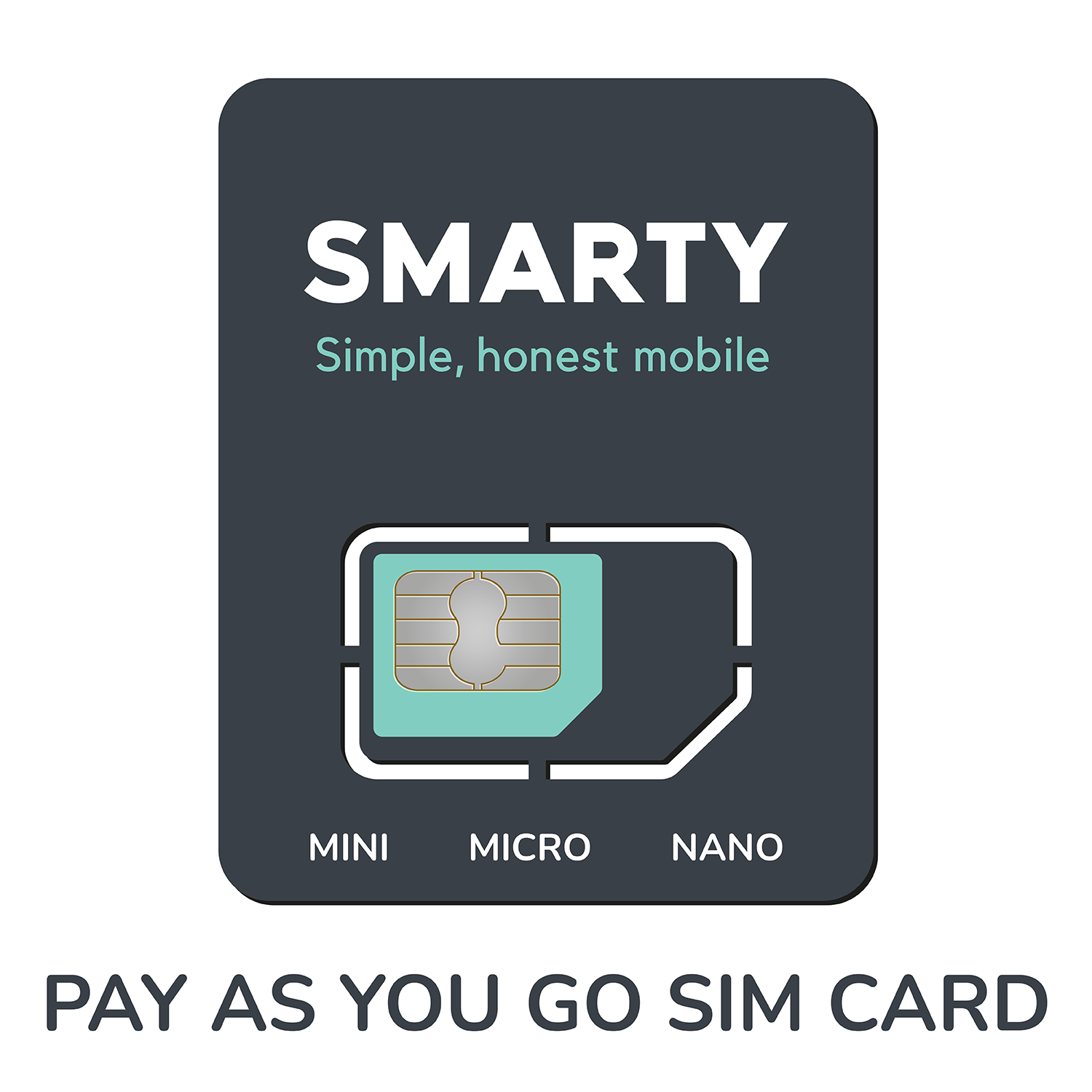 Smarty Bonus Sim SMARTY Pay As You Go Sim Card Trio - Laptops Direct